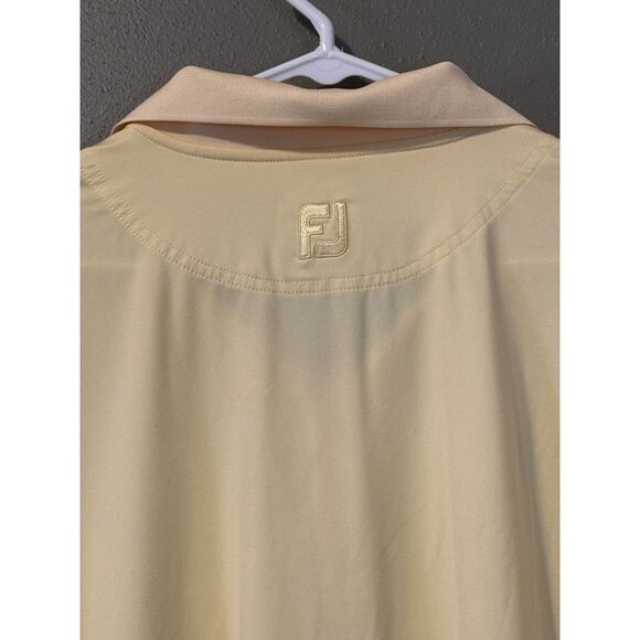 FootJoy Polo Shirt 2XL XXL Yellow Athletic Performance Outdoor Golfer Preppy Men - Picture 11 of 13
